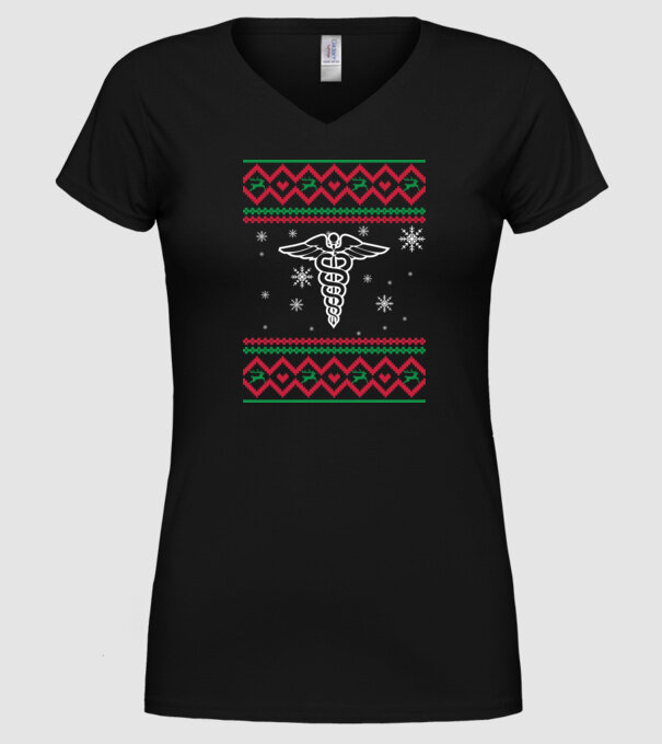 Model tricotat de Crăciun - medicină model negru pe tricou