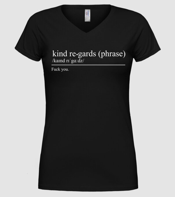 Kind regards model negru pe tricou