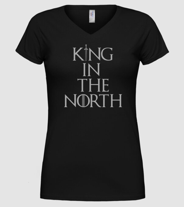 King in the North model negru pe tricou