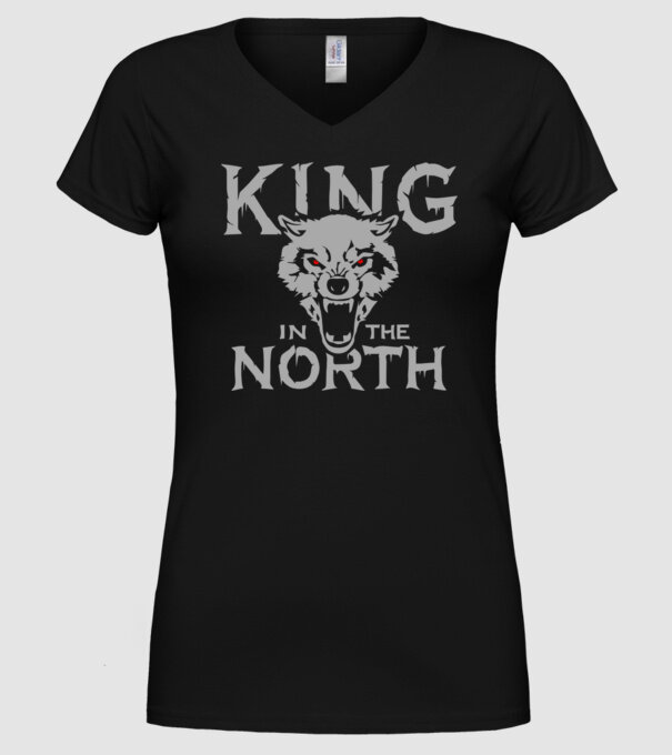 King In The Noth model negru pe tricou
