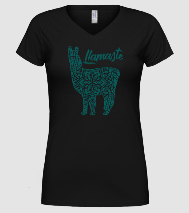 Lamaste unicolor model negru pe tricou