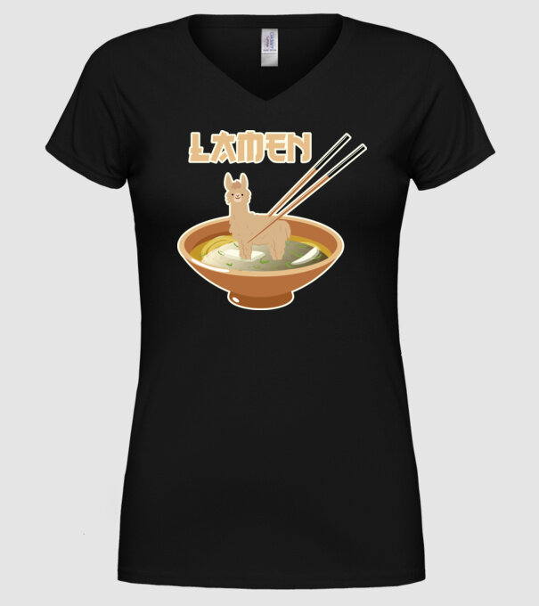 Lamen model negru pe tricou