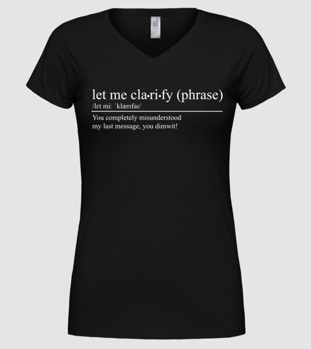 Let me clarify model negru pe tricou
