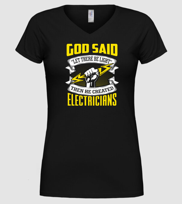 Let there be light model negru pe tricou