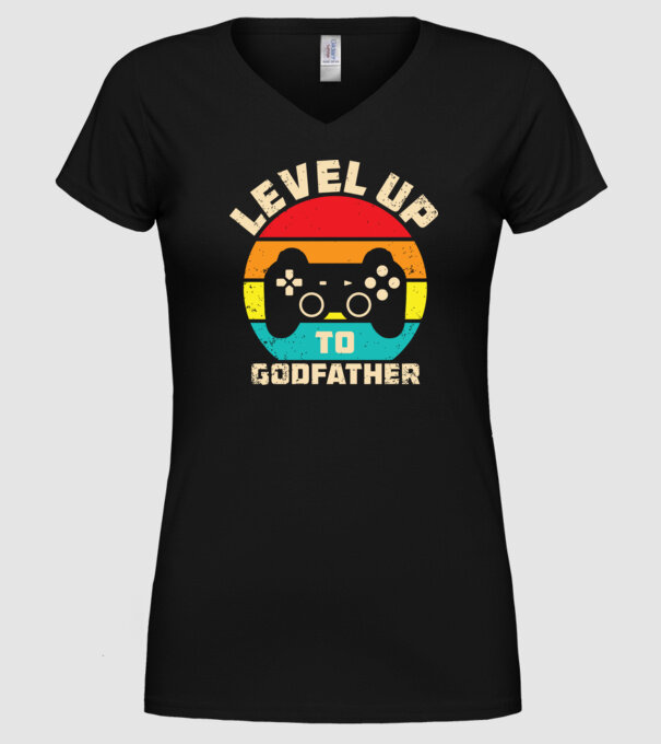 Level Up Godfather model negru pe tricou