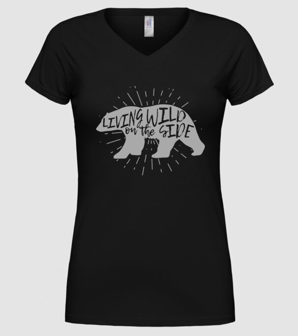 Living on a wild side X model negru pe tricou