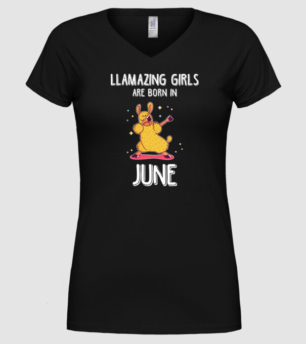 llamazing girls are born in june model negru pe tricou
