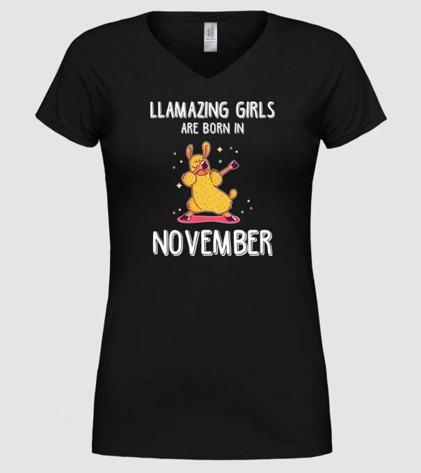 llamazing girls are born in november model negru pe tricou