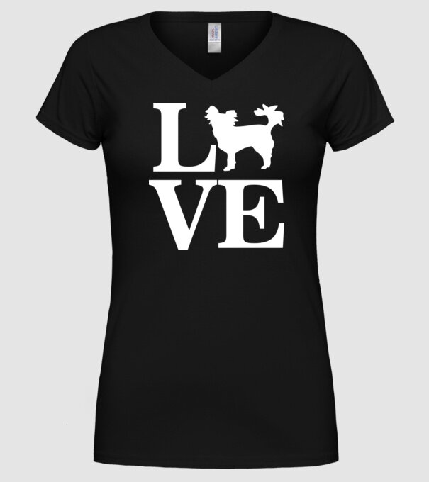 LOVE CHIHUAHUA model negru pe tricou