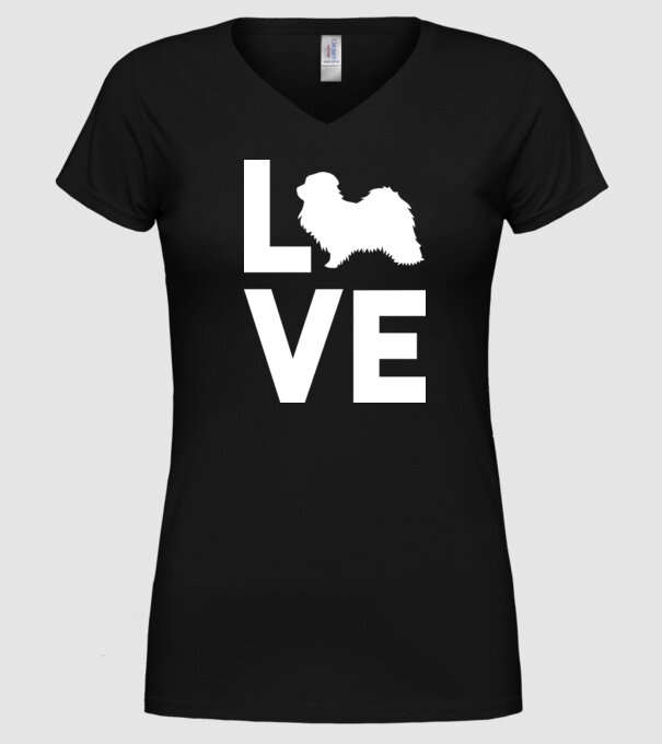 LOVE Havanese model negru pe tricou
