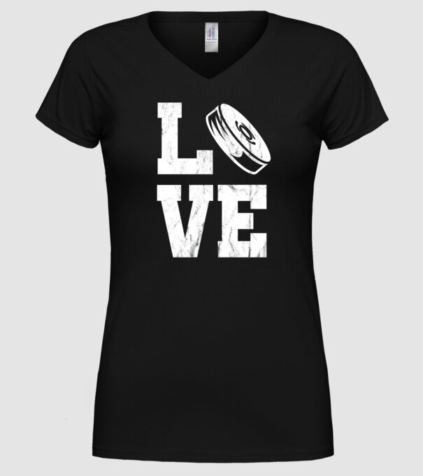 Love hockey model negru pe tricou