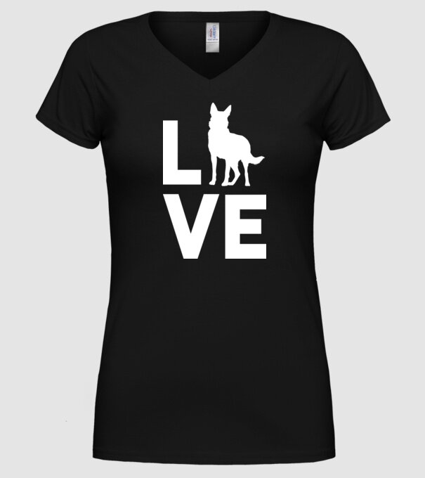 LOVE ciobănesc german model negru pe tricou