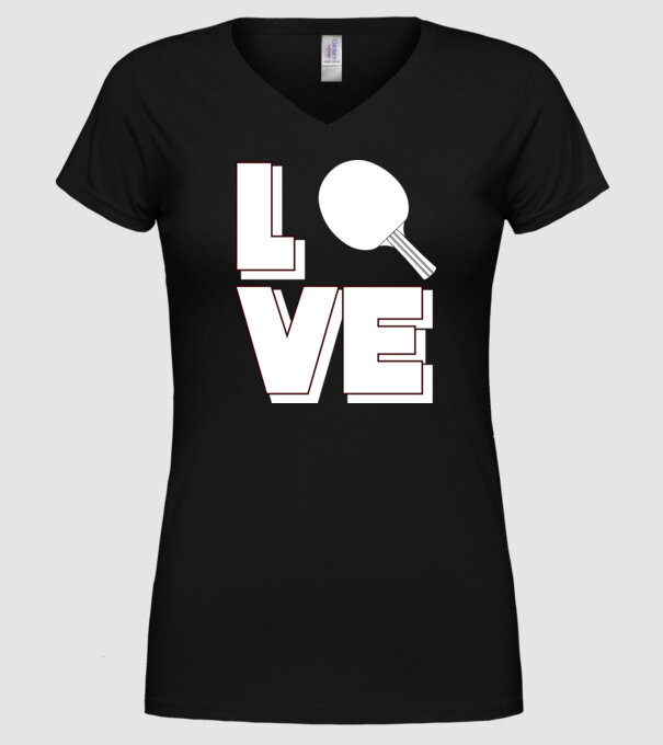Love pingpong model negru pe tricou