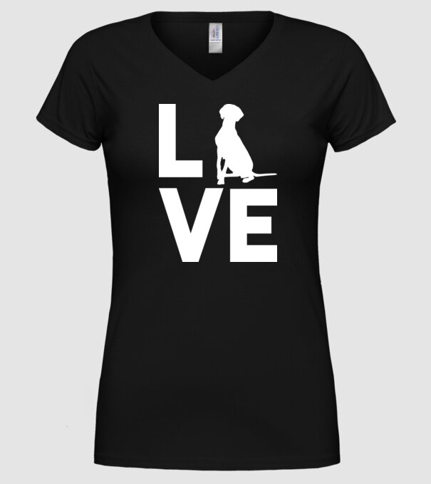 LOVE Vizsla model negru pe tricou