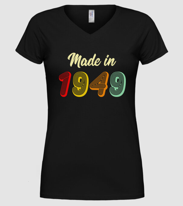 made in 1949 retro model negru pe tricou