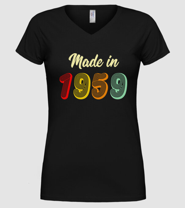 made in 1959 retro model negru pe tricou