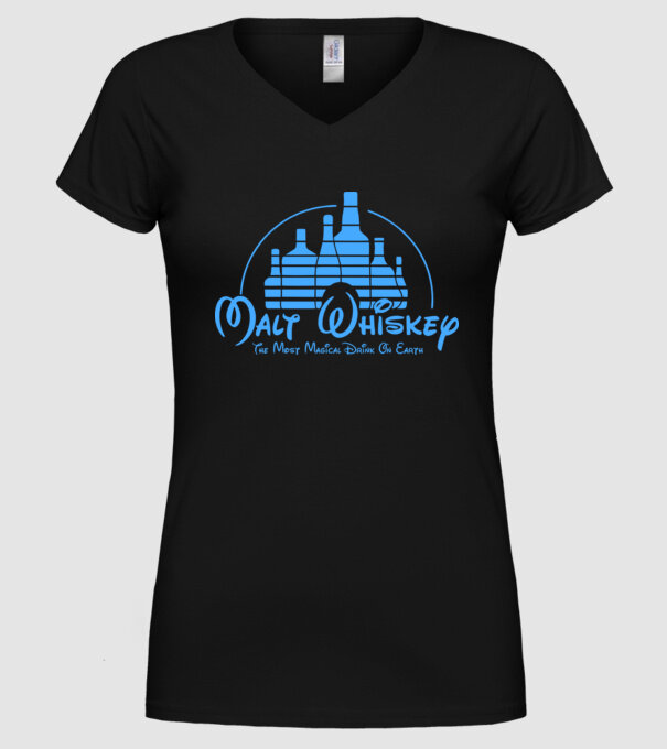 Malt Whiskey model negru pe tricou