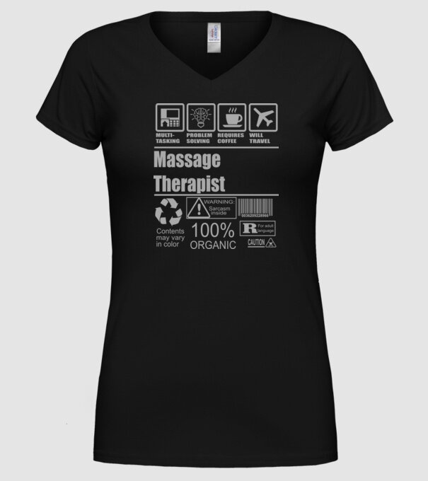 Massage Theraphist model negru pe tricou