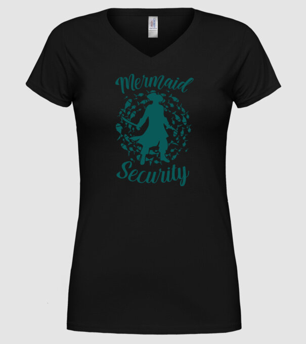 Mermaid Security boys model negru pe tricou