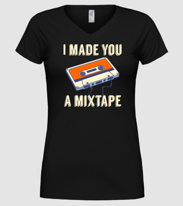 Mixtape model negru pe tricou