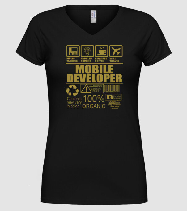 Mobile developer model negru pe tricou
