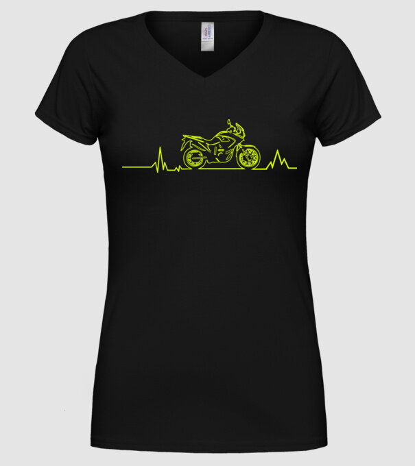 ECG Motociclist model negru pe tricou