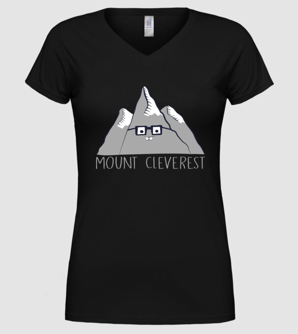 Mount cleverest model negru pe tricou