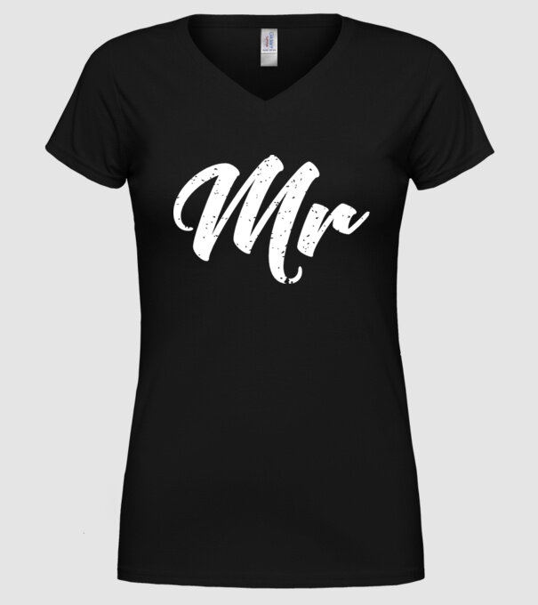 Mr 1 model negru pe tricou