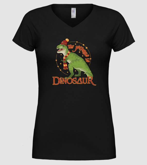 My patronus is dinosaur model negru pe tricou