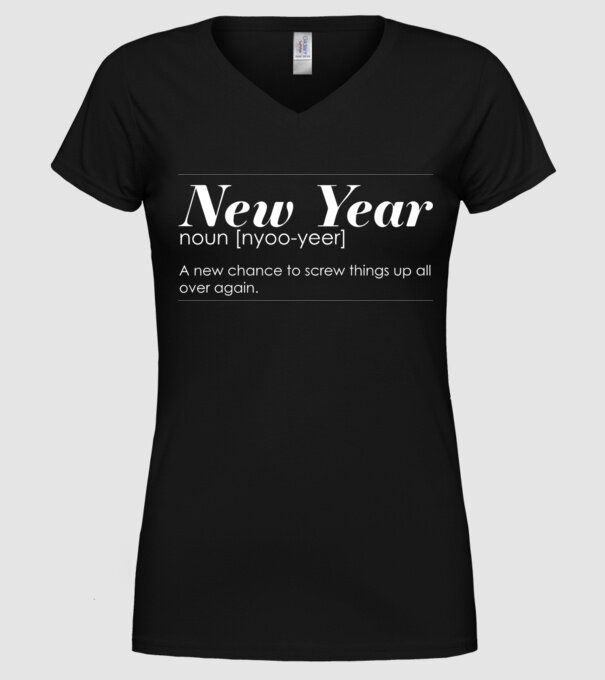New year definition model negru pe tricou