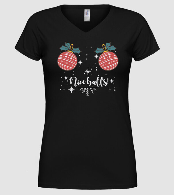 Nice Balls model negru pe tricou