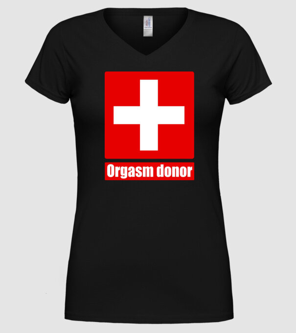 orgasm model negru pe tricou