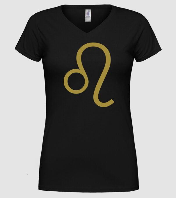 Leo Horoscope model negru pe tricou