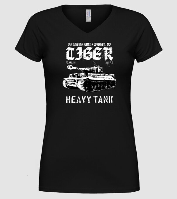 Panzer VI tiger model negru pe tricou