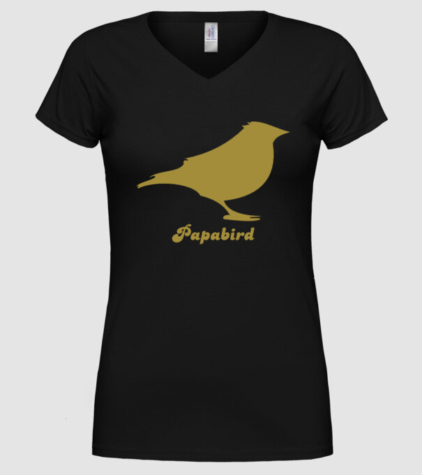 Papa bird model negru pe tricou