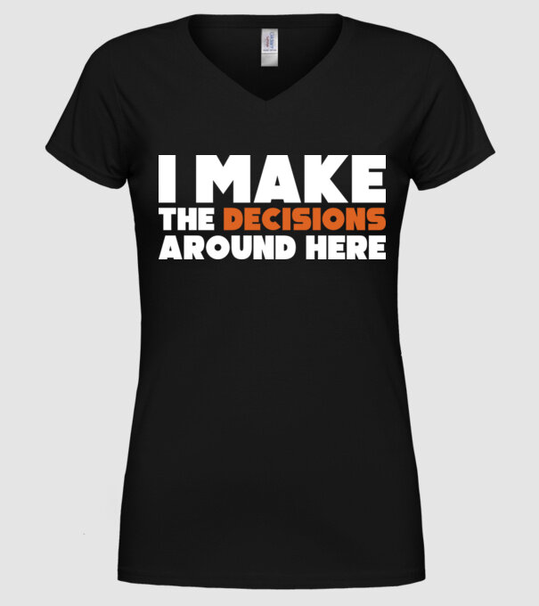 Motiv cuplu I make decisions model negru pe tricou