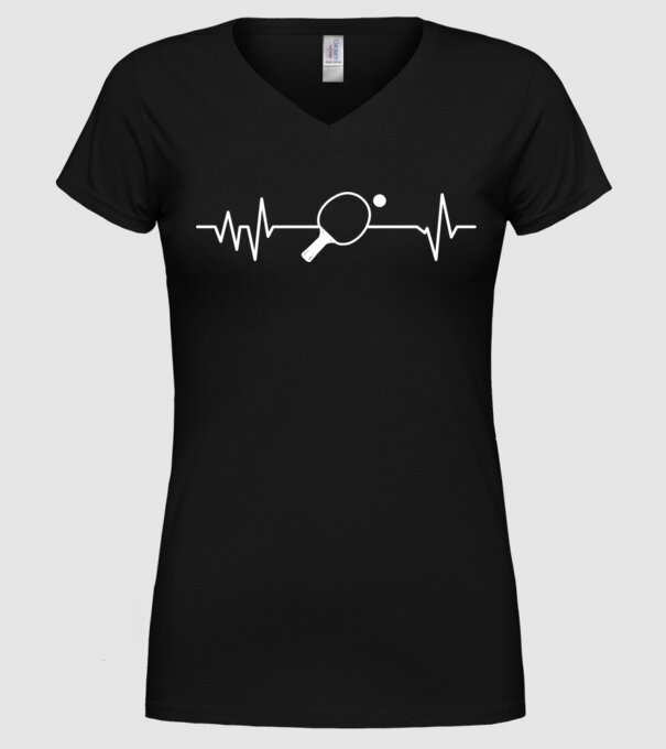 Ping pong ekg model negru pe tricou