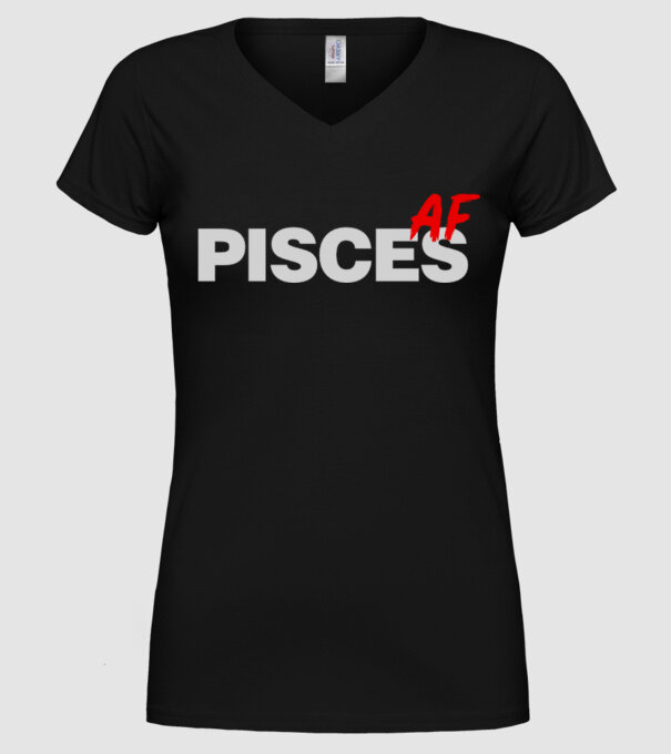 PISCES as fuck model negru pe tricou