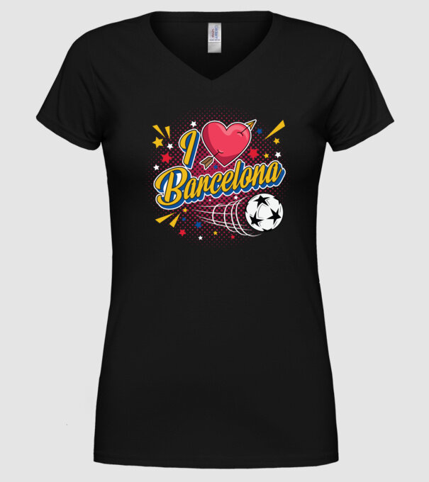 Popart Barcelona model negru pe tricou