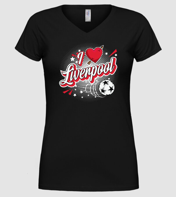 Popart Liverpool model negru pe tricou