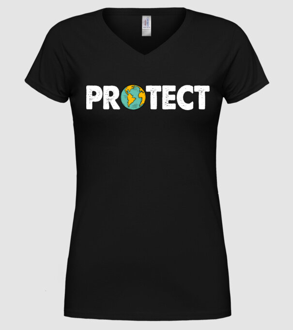Protect earth model negru pe tricou