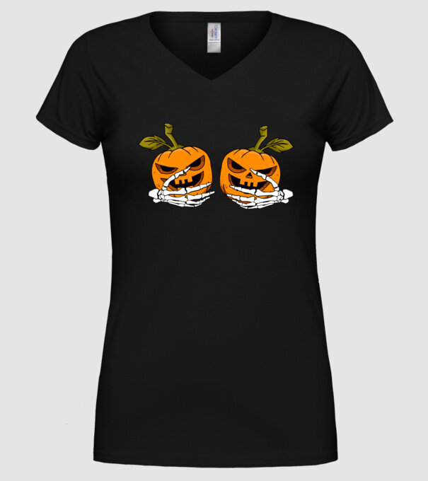 Pumpkin titts model negru pe tricou
