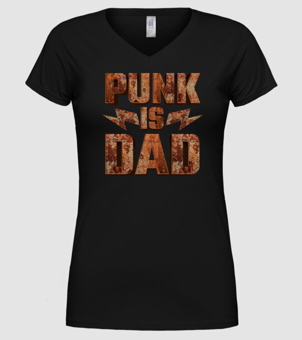 PUNK IS DAD model negru pe tricou