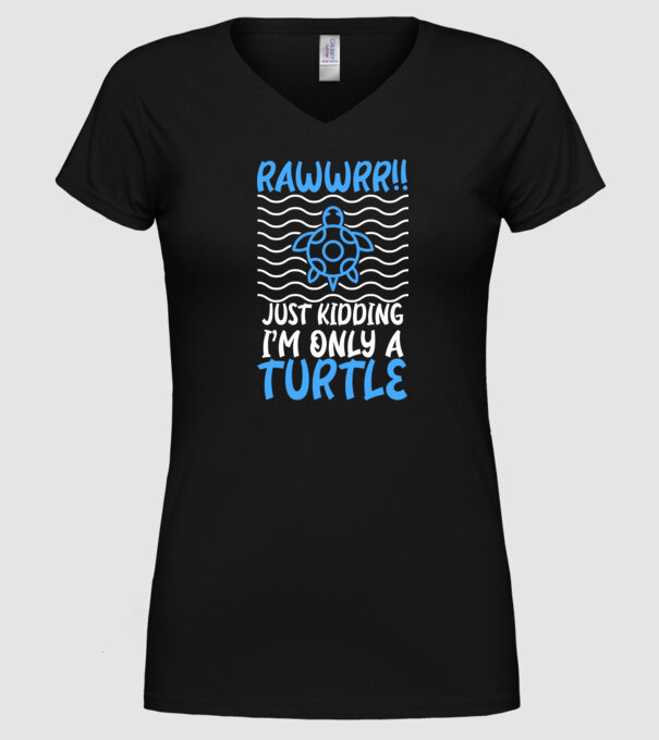 Rawwr turtle model negru pe tricou