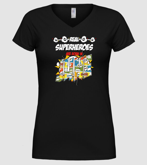 real superheroes are born in june model negru pe tricou