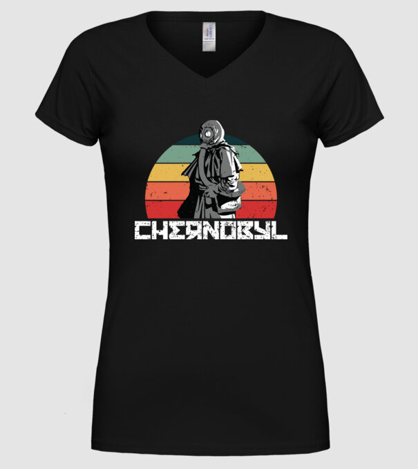 Retro chernobyl model negru pe tricou