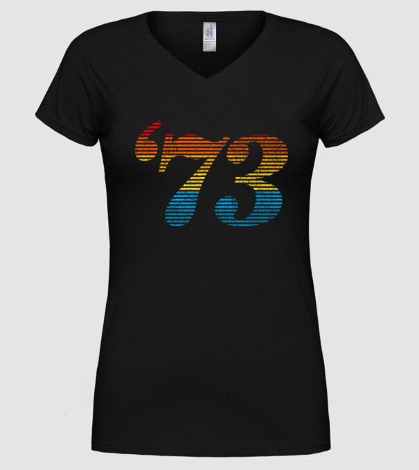 Retro Birthday 1973 model negru pe tricou