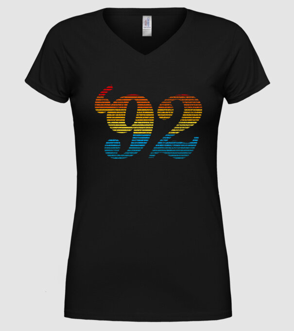 Retro Birthday 1992 model negru pe tricou