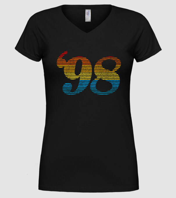 Retro Birthday 1998 model negru pe tricou