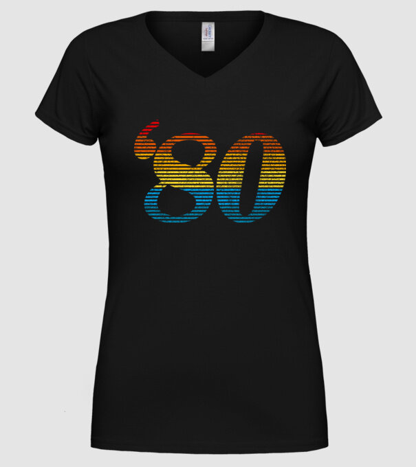 Retro Birthday 1980 model negru pe tricou